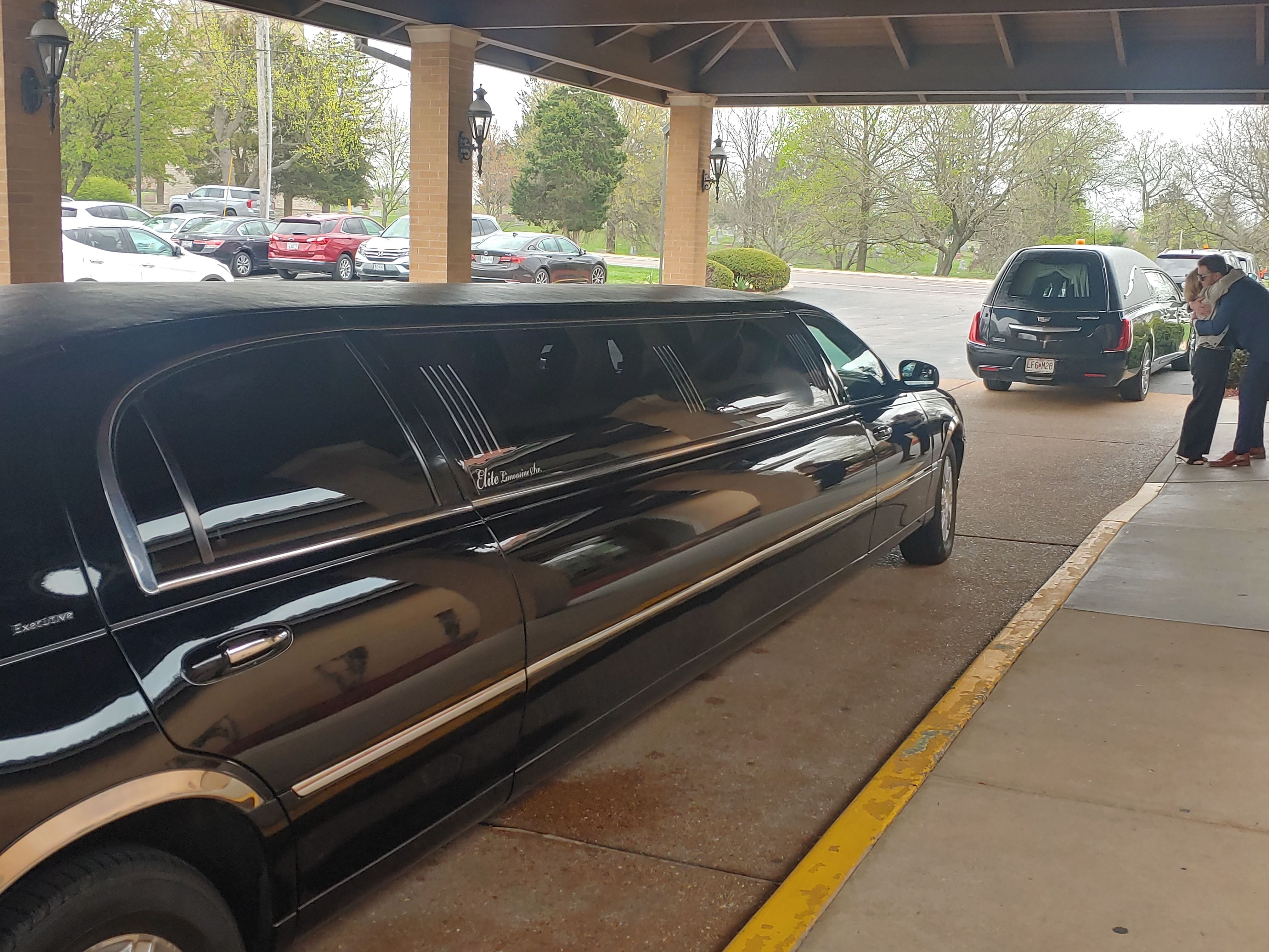 Funeral Limousine service at funeral home.