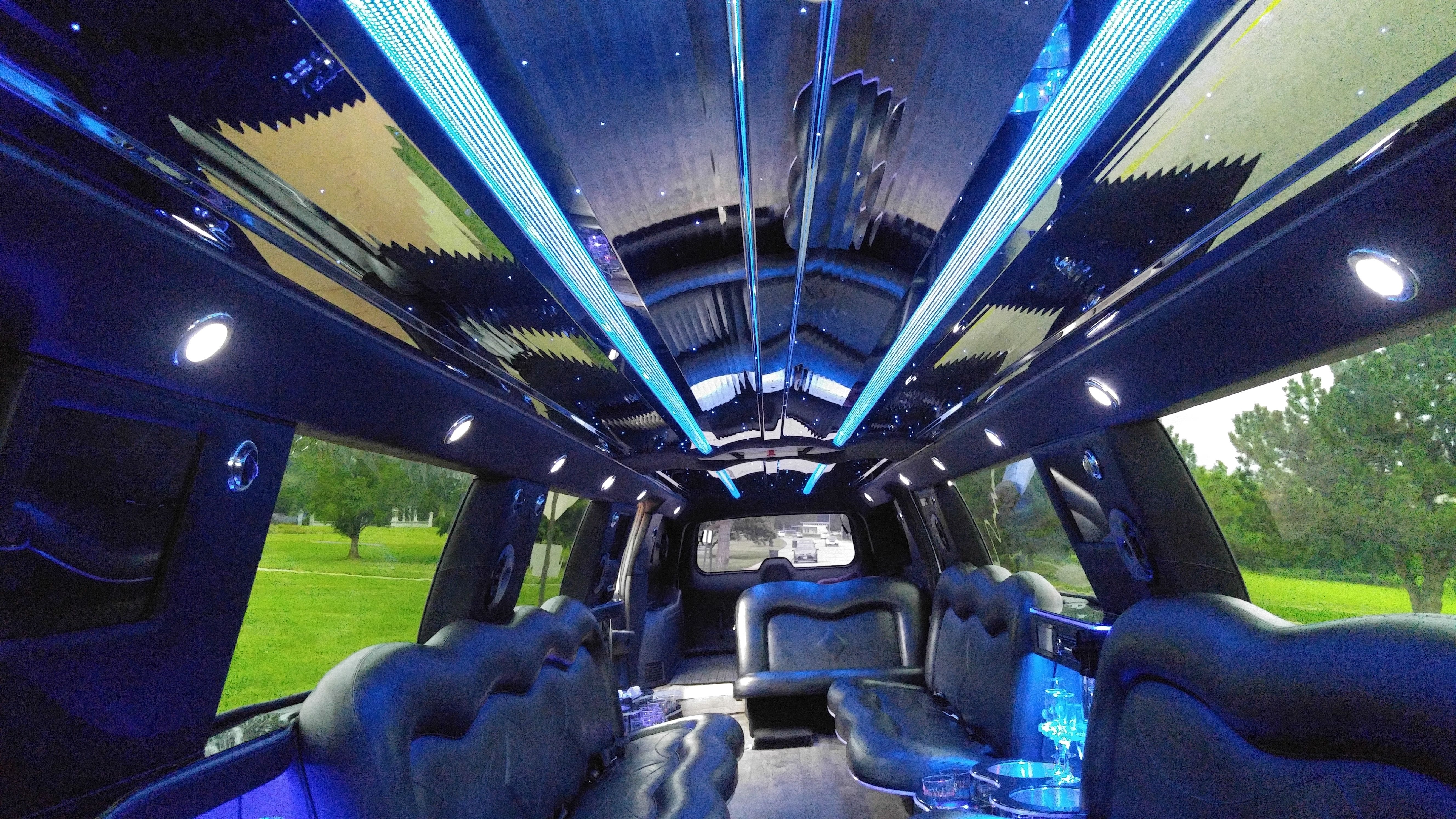 Yukon Limousine Interior in blue light