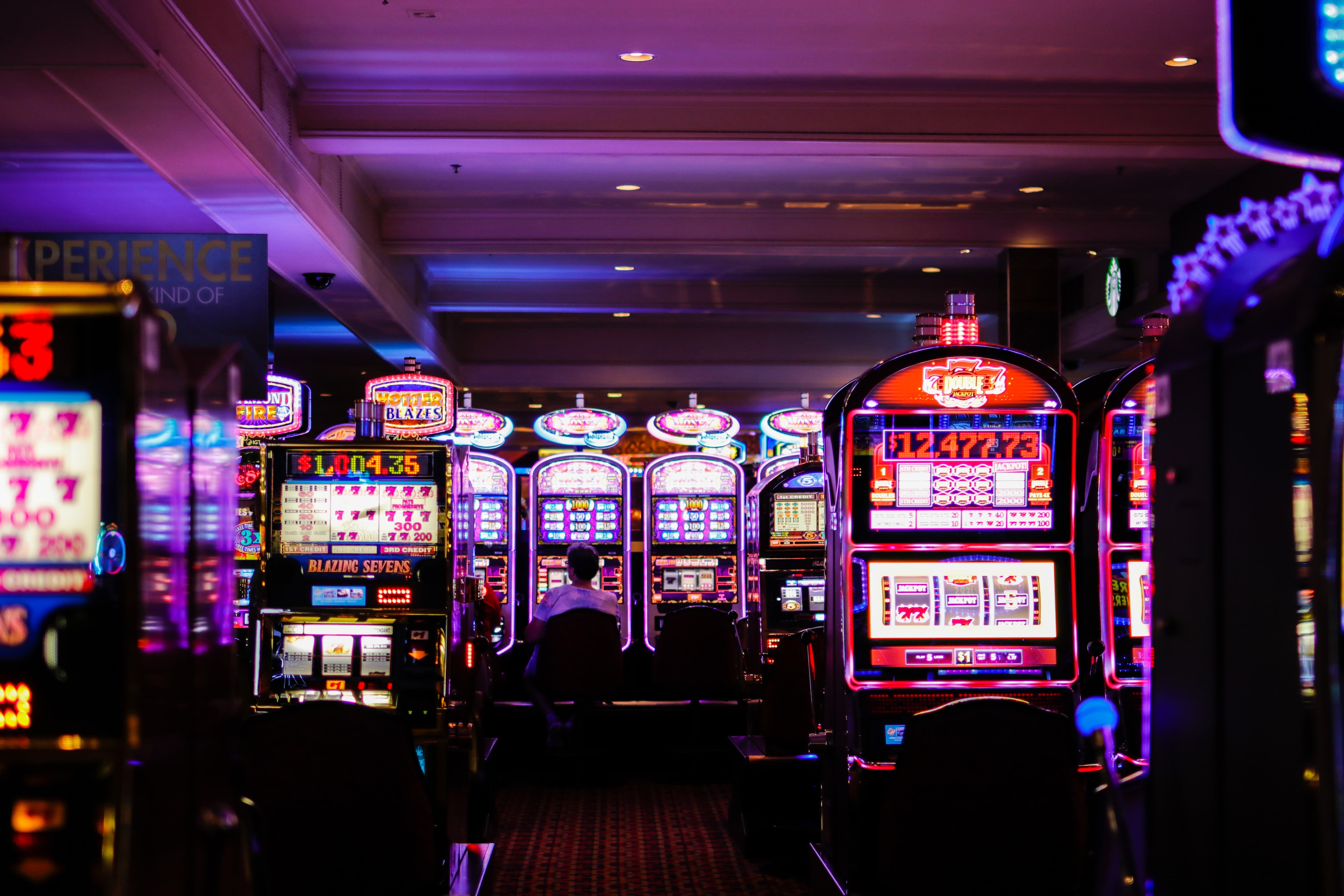 Casino Slot Machines lite up